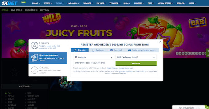 1xbet registration