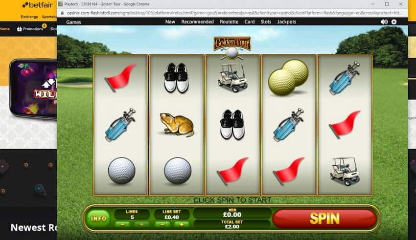 betfair golden tour slot