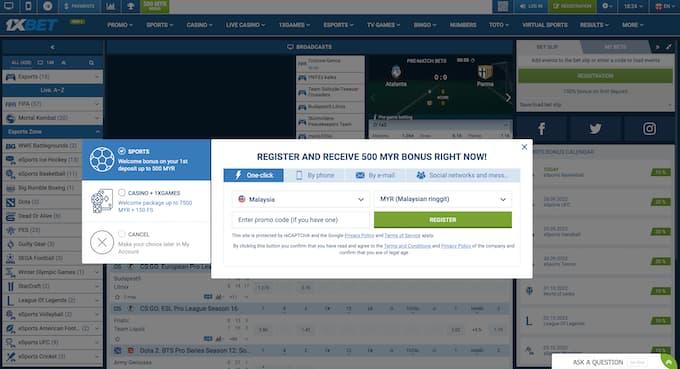 1xbet register account registration