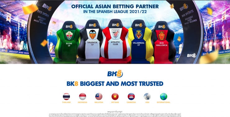 BK8-official betting partner of five clubs in La Liga