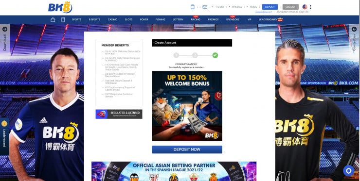 bk8 gambling site registration page final step