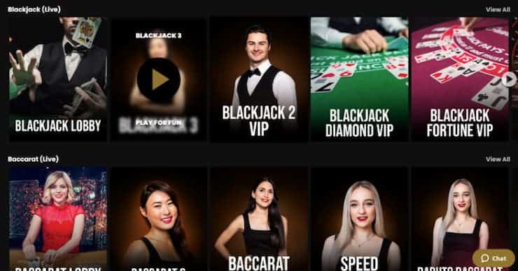 Live casino at Lucky Block