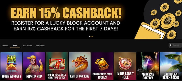 Lucky Block Best Selection of Bitcoin Slots