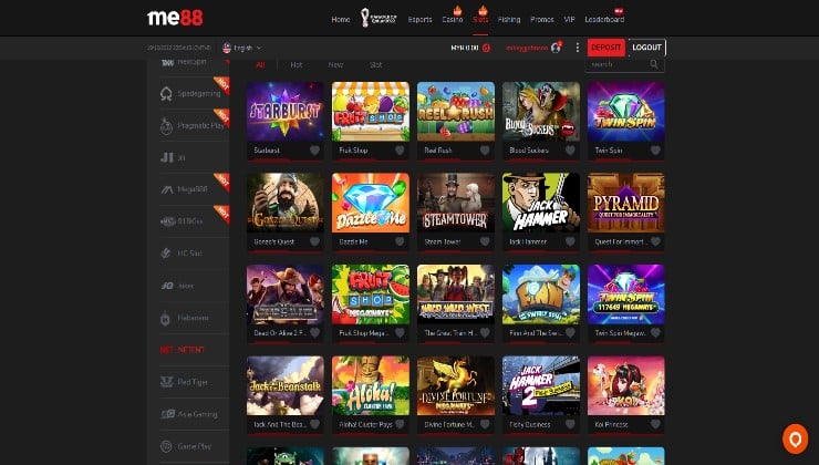 A set of online slot games at the ME88 platform